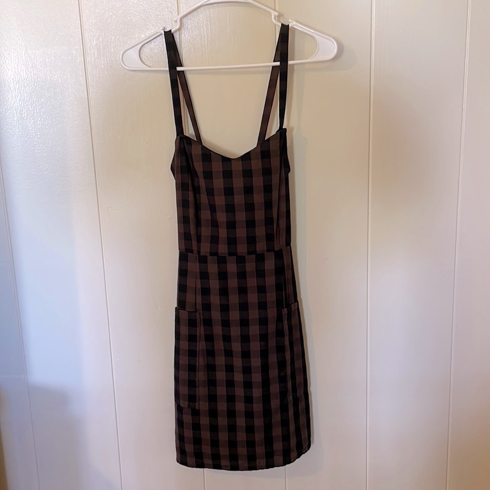 Volcom Cross-Back Gingham Dress, Size M